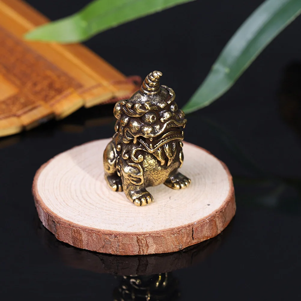 

Brass Kylin Unicorn Sculpture Delicate Carved Desktop Ornament Feng Shui Home Office Decoration Fengshui Kylin Adornment