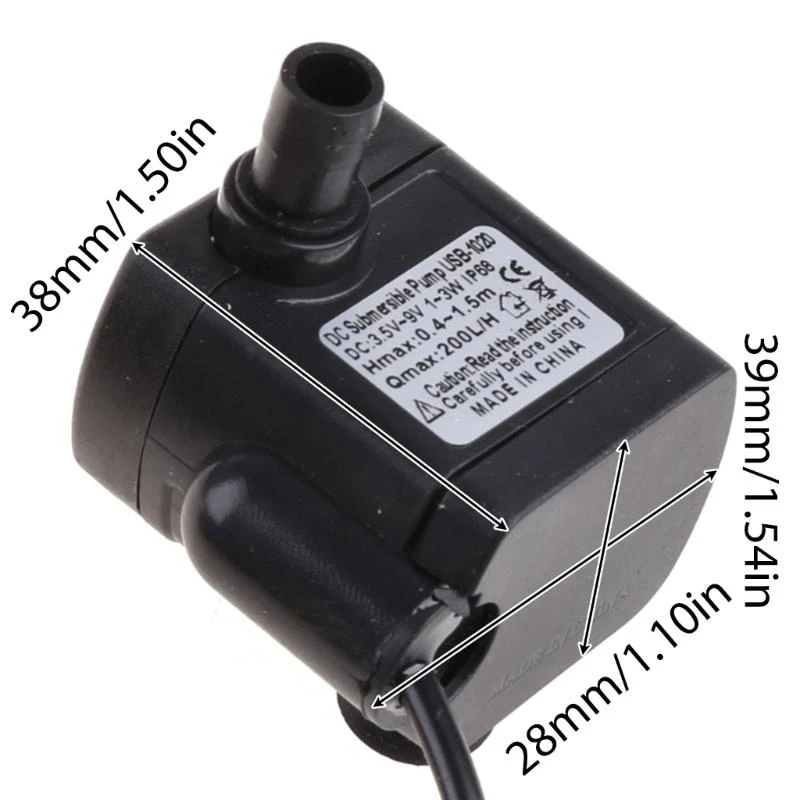 

A5YD Поток регулируемый водяным насосом DC3.5V-9V 3W USB MINI MINI MINI-погружный водный насос долговечен