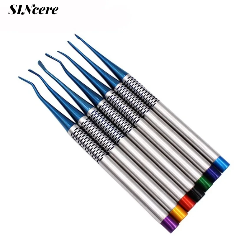 

7Pcs Dental Implant Luxating Root Tooth Elevator Knife Titanium Alloy Extraction Minimally Invasive Root Tool