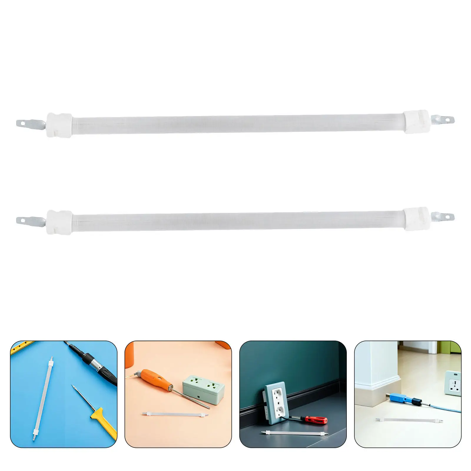 

4pcs Quartz Heating Tube Infrared Space Heater Replacement Ceramic Heating Devices Element Electric Heater Quartz Rod 9 inch