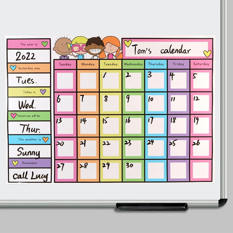 Magnetische Kinder Zeitplan Diagramm lösch bare wieder beschreibbare Kalender Kühlschrank Magnet Home Message Board Klassen zimmer liefert Lehrmittel