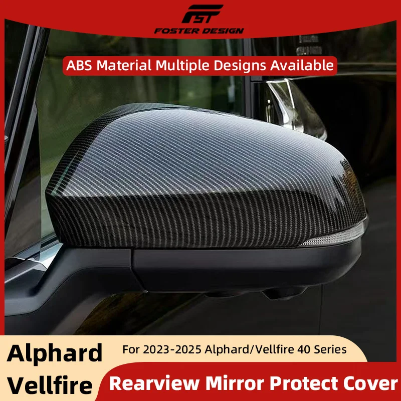 

True Carbon Fiber Texture Rearview Mirror Cover For Alphard Vellfire 40 Series AH40 Rearview Mirror Protect Cover Shell Trims