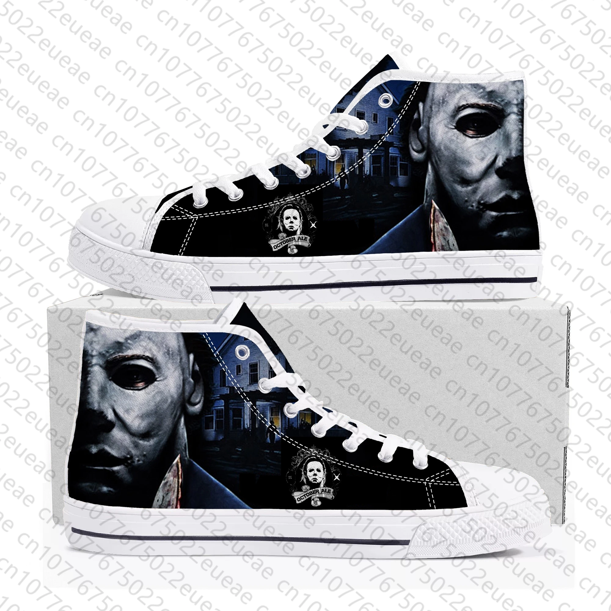 Horror Halloween High Top Quality Shoes Michael Myers Mens Womens Teenager Canvas Sneaker Casual Couple Sneakers Custom Shoe