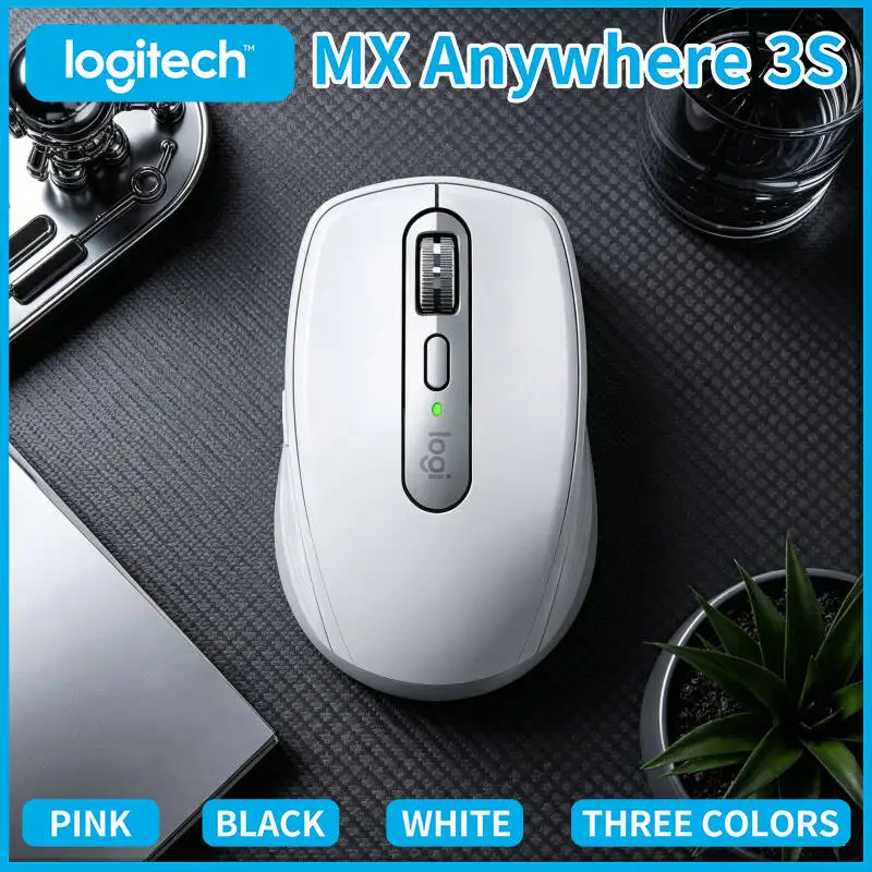 

Logitech MX Anywhere 3S Portable Mouse - 8K DPI, MagSpeed Scroll, Silent Click, Anti-Slip Grip for Travel-Friendly Use
