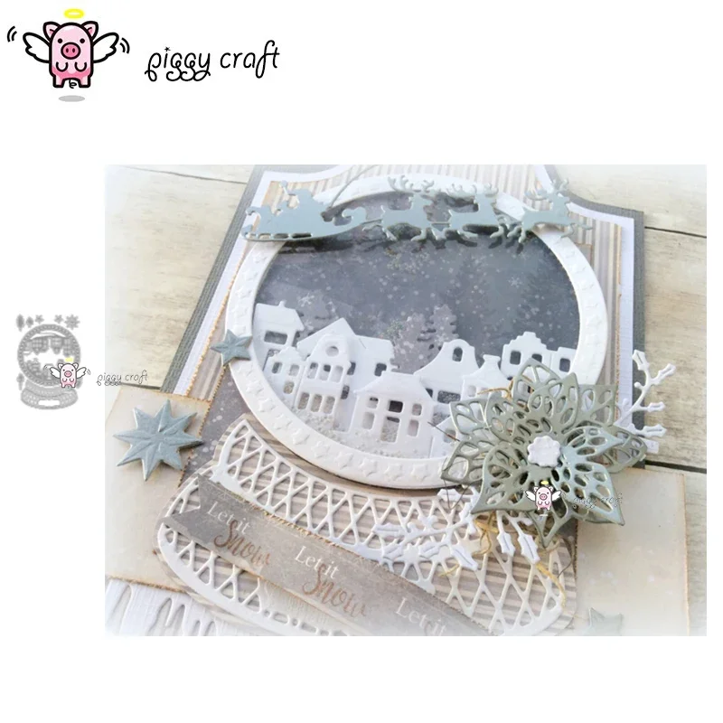 

Piggy Craft металлические штампы для резки, форма для резки, новый хрустальный шар, дом, скрапбук, нож для рукоделия, форма, лезвие, трафареты, штампы