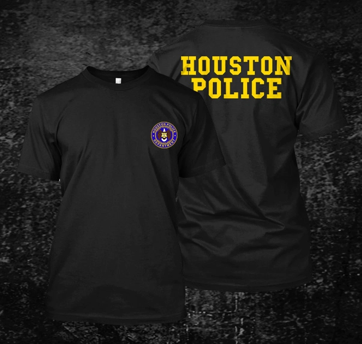 New Houston Police - Custom Men's Back and Front T-Shirt Tee