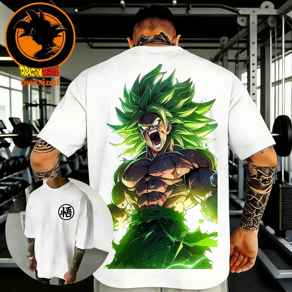 2026 Sommer Dragon Ball Retro Hochwertiges Baumwoll-Herren-T-Shirt Übergroßes Broly-Print Unisex Freizeit-Kurzarmshirt