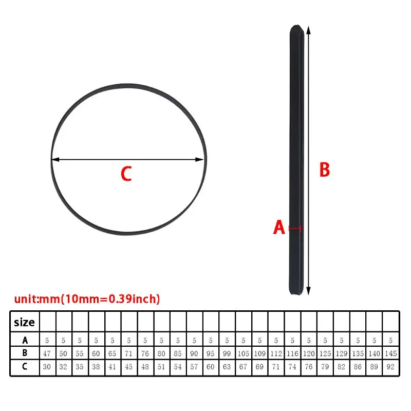 Cinghia trasmissione piatta sostitutiva per cinghia in gomma per giradischi larga 5 mm per accessori per giradischi con a per