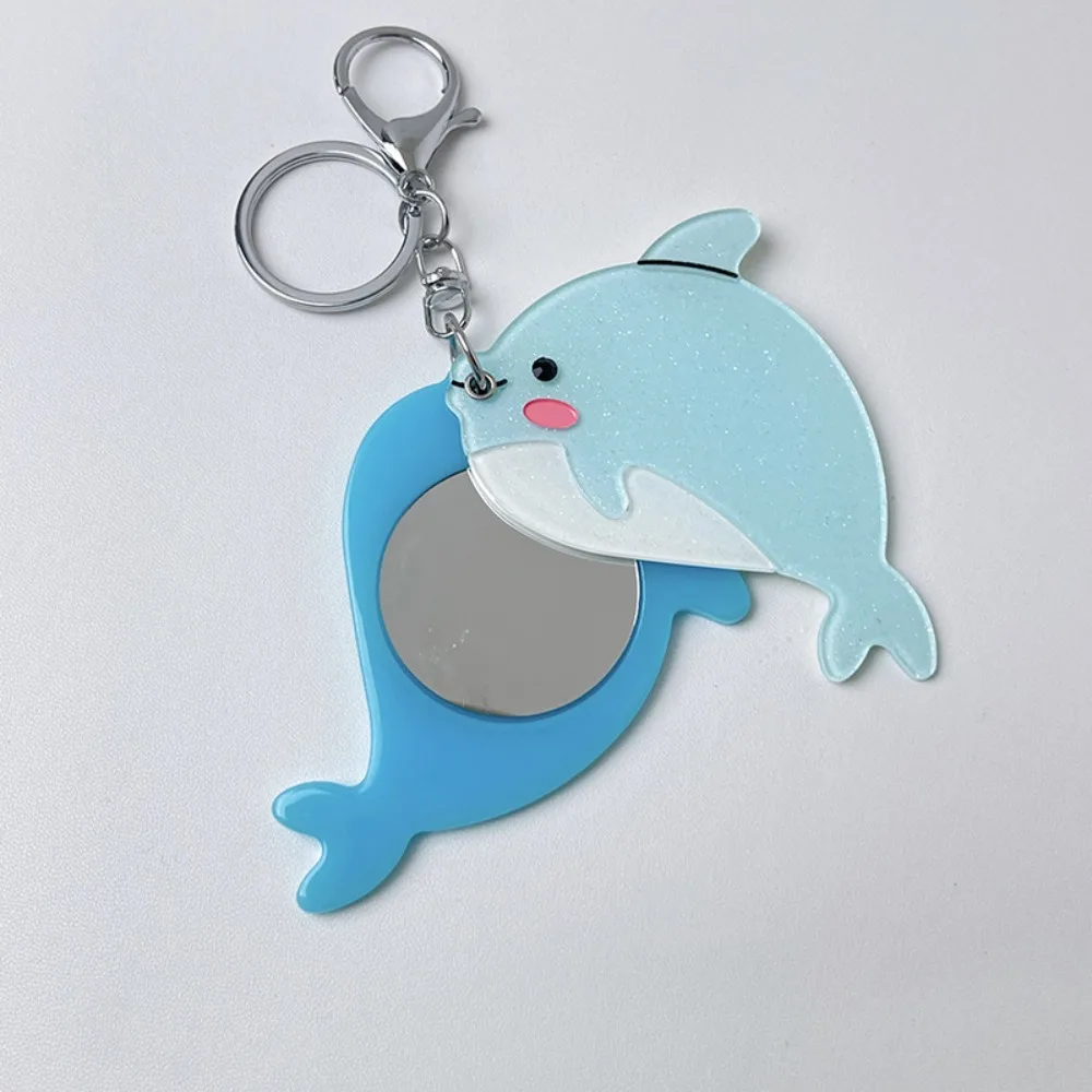 

Lovely Keyring Mirror Pendant Whale Starfish Acrylic Keychain Car Pendant Bag Hanging Animals Bag Pendant Bag Accessory