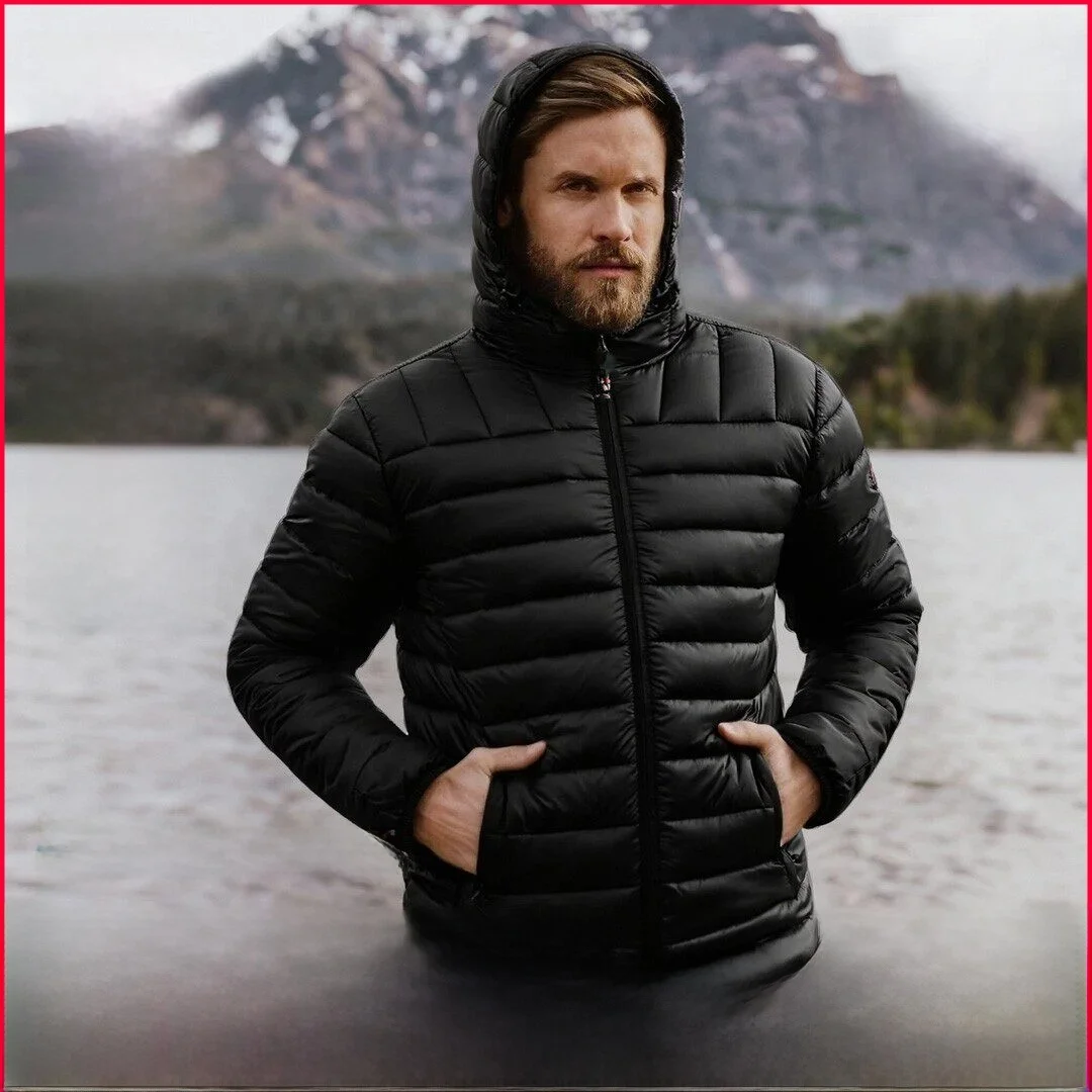 

Dync Warmth P Cotton Lightweight Men's down Jaet Polyester Filling Hooded Zipper Closure Youth Faion Winter Coat