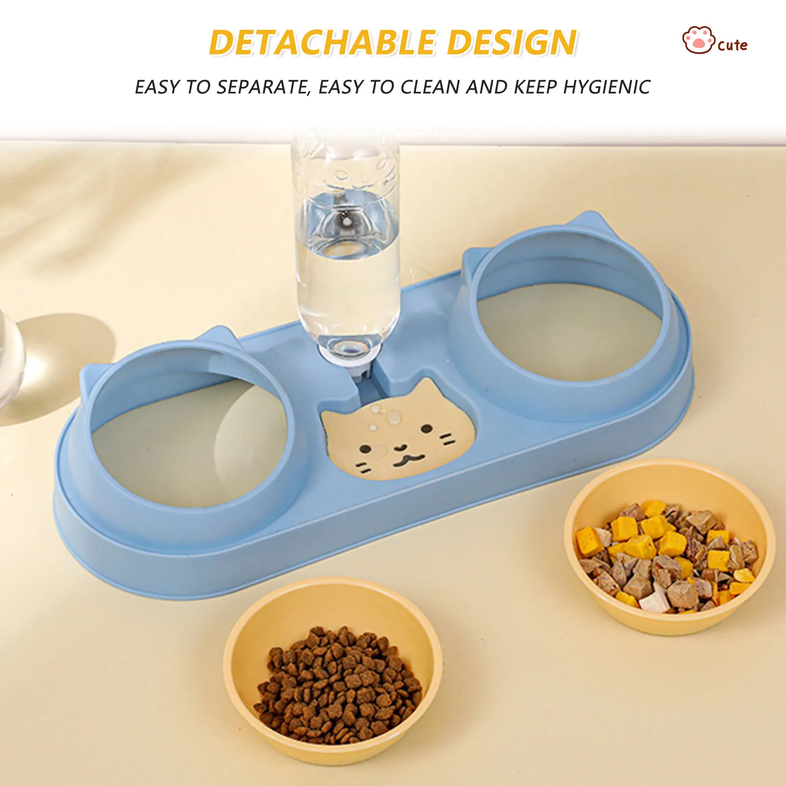 Dog Bowls and Cat Food Bowls with Silicone Base Double Cat Bowls Pet Feeder for Cat Dog Rabbit