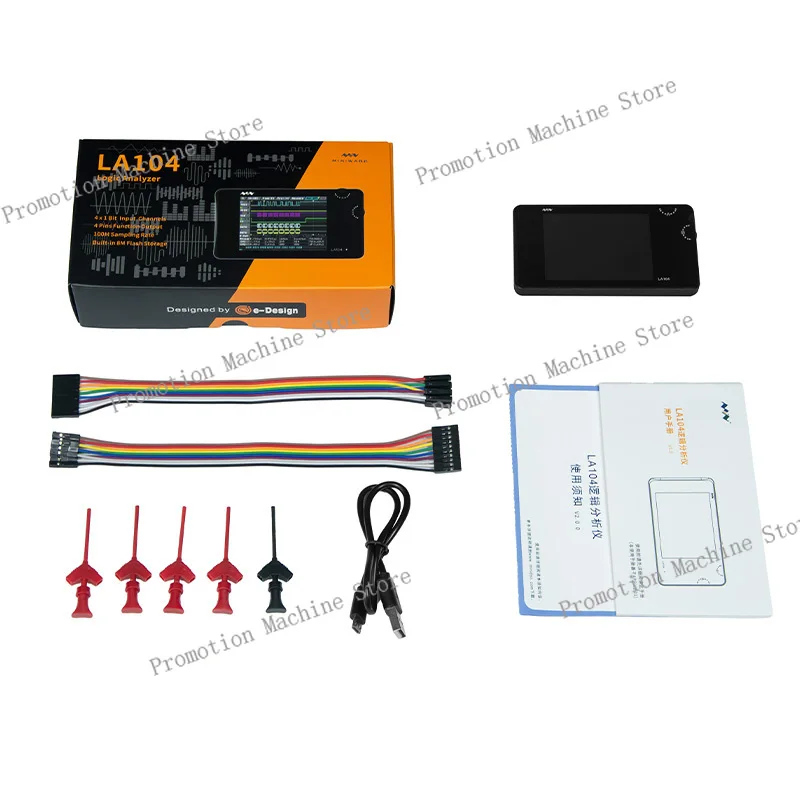 LA104 Mini DSO محلل المنطق الرقمي 2.8 بوصة شاشة 4 قنوات راسم الذبذبات SPI IIC UART قابل للبرمجة 100 ميجا هرتز معدل أخذ العينات القصوى