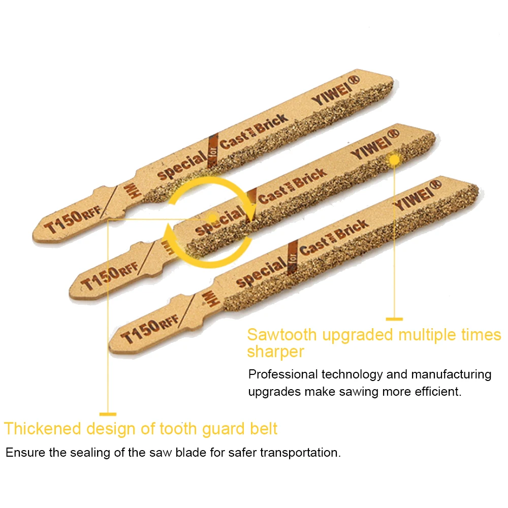 5PC Horseback Reciprocating Saw Blade T150RFF Hard Alloy Multifunctional Ceramic Marble Tile Cutting Curve Saw Blade