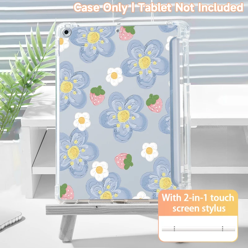 Suitable for iPad10 A16 protective case with a capacitive stylus，for iPadAir5 Pro11 13 7/8/9 gen 9.7 10.5 mini，iPad single case