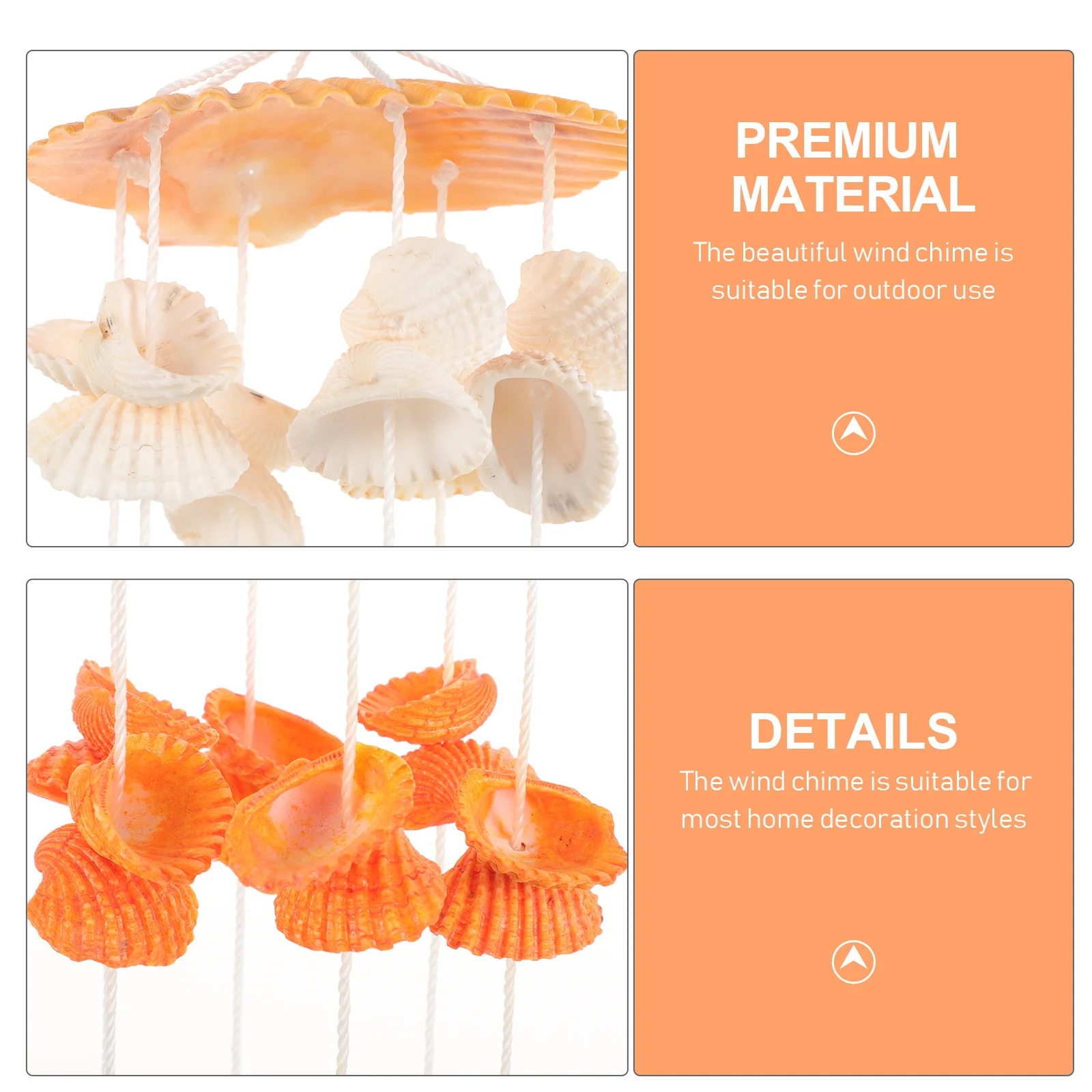 

Shell Wind Chime Pendant Compact Hand Painted Decorative Hanging Ornament for Garden Balcony Indoor Decoration