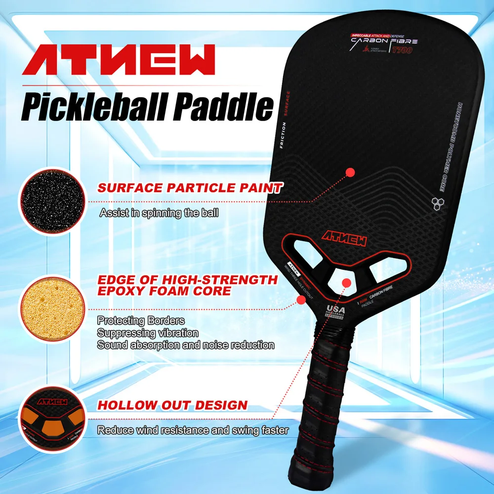 

ATNEW BV34-03 Racket T700 Carbon Fiber Picklebll Paddle Cover,3K Frosted Surface ,Top Choice Pickle Ball Equipment