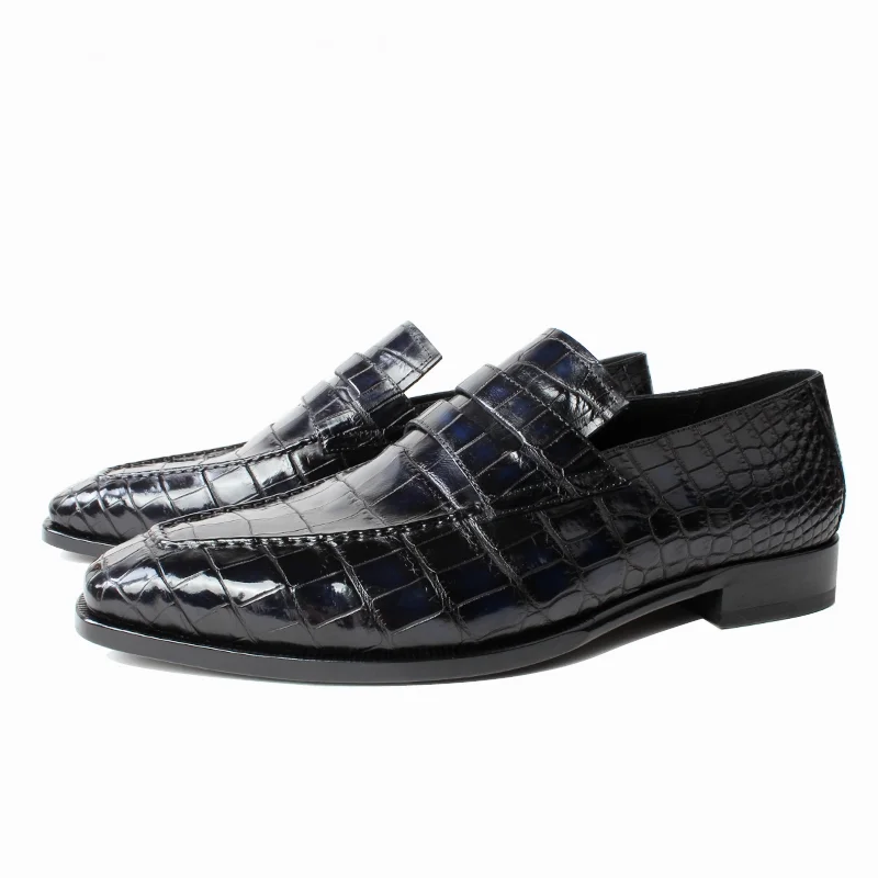 

Crocodile Genuine Leather Shoes Shoe Adult Men No None Stitching Yes Men's Loafer Shoes Man Dress Shoes