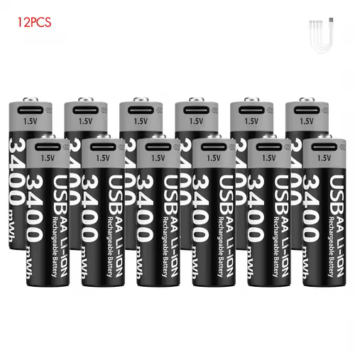 Kuugro Li-ion AAA and AA Rechargeable Batteries USB Lithium-ion 3400mWh 1.5V AA Rechargeable Batteries+1100mWh 1.5V AAA Battery - Image 10