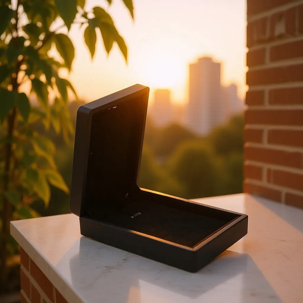 

Подарочная коробка для украшений с LED-подсветкой, 7x9x3.2см, черная, устойчивая к царапинам, роскошный демонстрационный футляр для колец и ожерелий, элегантное хранение