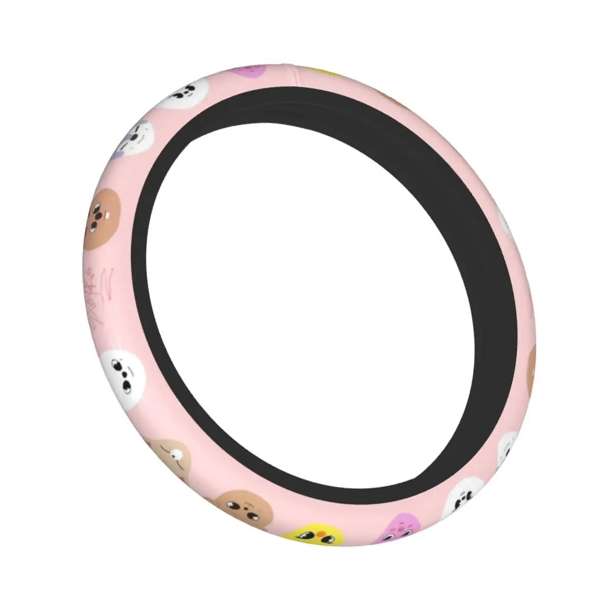 Kawaii Cartoon Singer Idol 37-38 Car Steering Wheel Cover Cute Korea Kpop Universal Auto Decoration Elastische Car Accessories