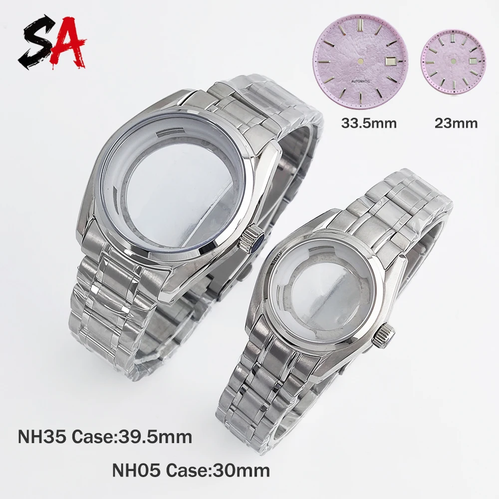 

NH05 Case/NH35 Case 30mm/39.5mm High Quality Stainless steel Couple Watch Case Dial Set Custom Logo Dial GS Couple Case case set