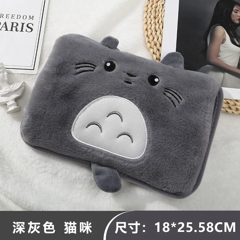 Imitation Rabbit Hair Hand Warmers, Cartoon Water Filling, Hot-Water Bag, Explosion-Proof, Rechargeable Hot Water Bottles, Soft