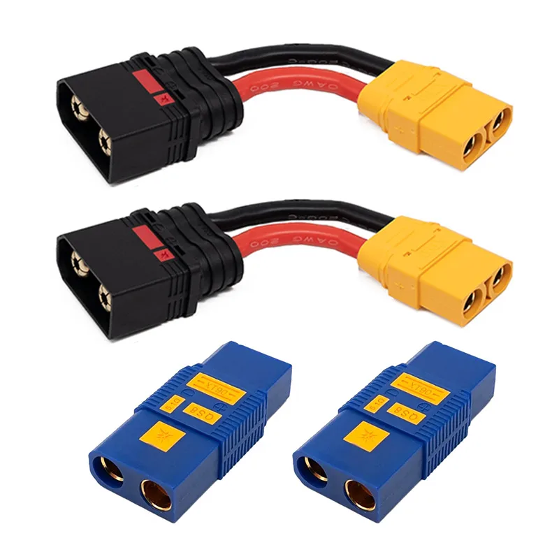 QS8 Connector Cable to XT90/XT6 10CM 10AWG Model Airplane Plug Conversion Connection Line Anti-sparking to XT90 Adapter Wire