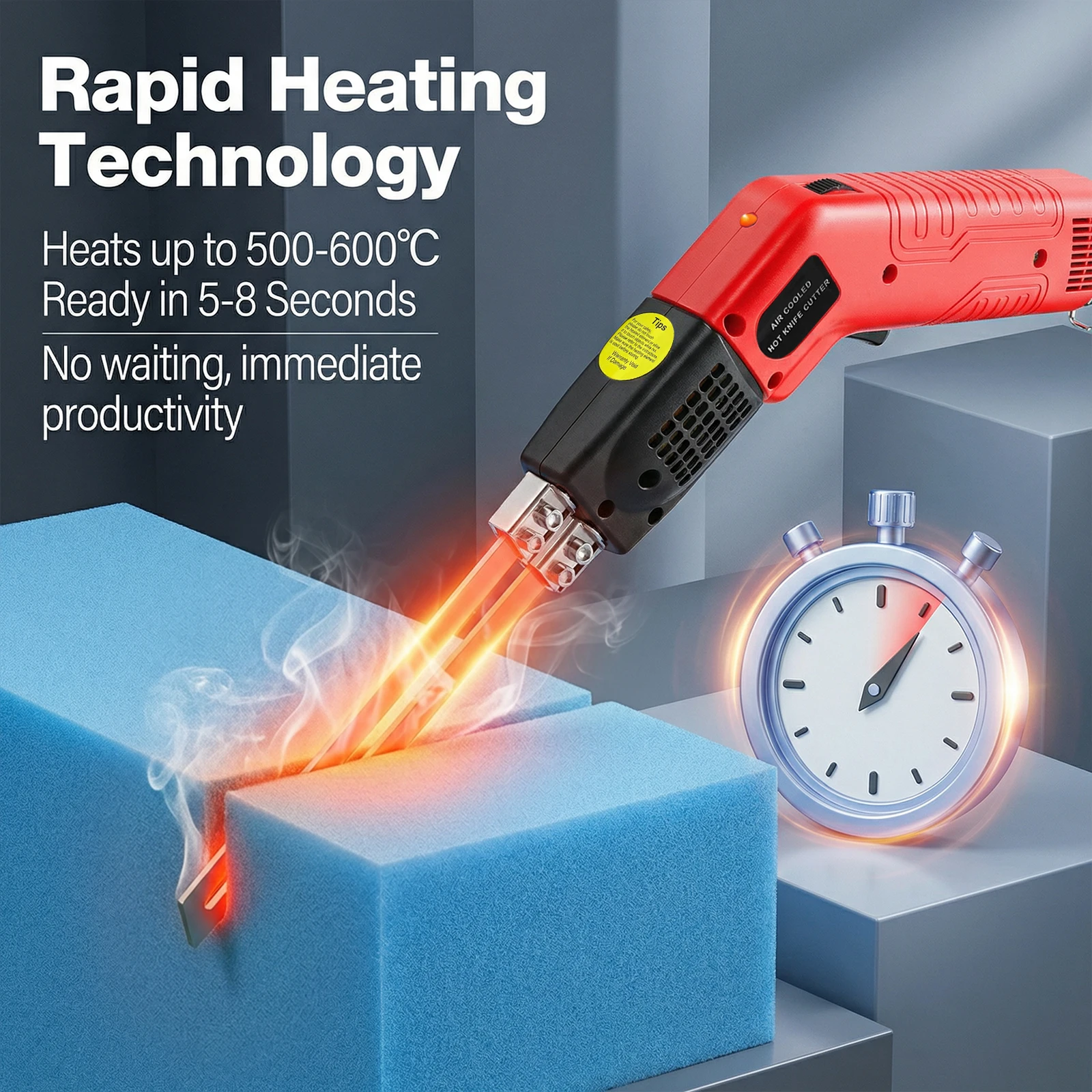 Kit taglierina a caldo raffreddata ad aria Degreat 250W, taglierina elettrica per schiuma con riscaldamento rapido in 5-8s fino a 600 ° C, Controllo della temperatura a passi continui per il taglio di