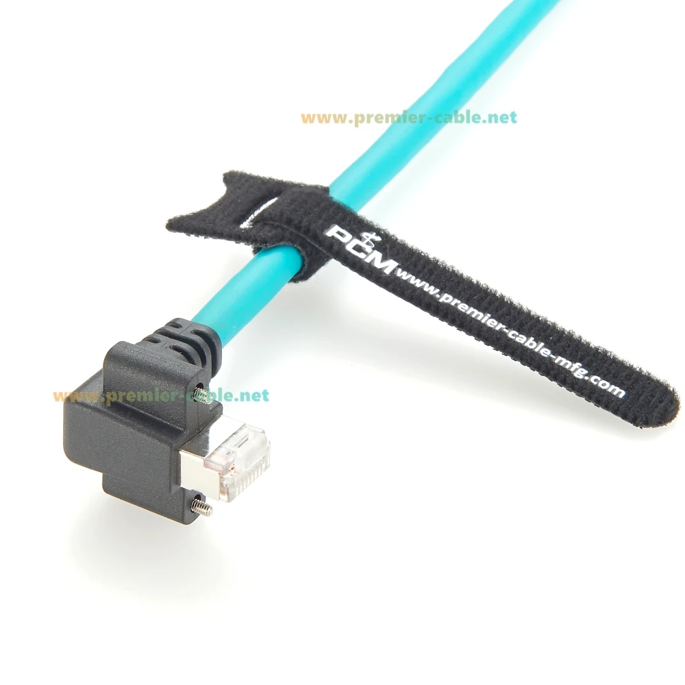 Left Angle RJ45 GigE Vision Gigabit Ethernet Cable High Flex With Screws Mounting Lock Industrial Camera Machine Vision cable