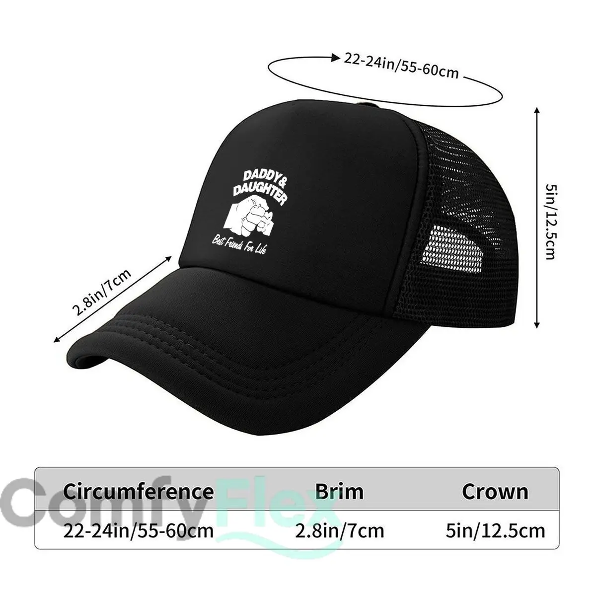 Daddy & Daughter Best Friends Design Mesh Baseball Cap Casual Hat Outdoor  For Womens Unisex Female