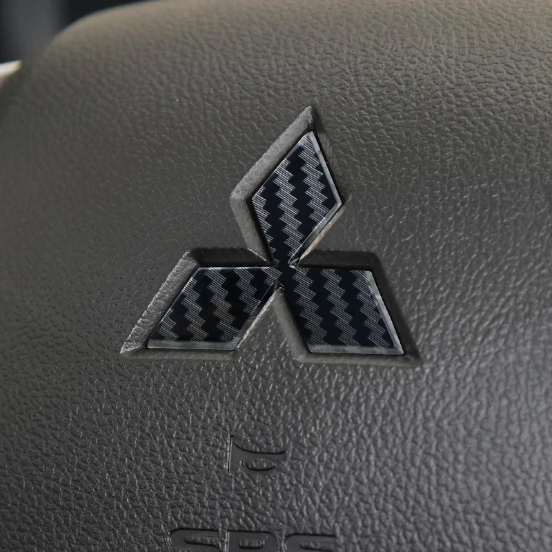 1 قطعة ألياف الكربون عجلة توجيه سيارة مركز شعار ملصق لميتسوبيشي أوتلاندر RalliArt ASX باجيرو لانسر ديكور داخلي