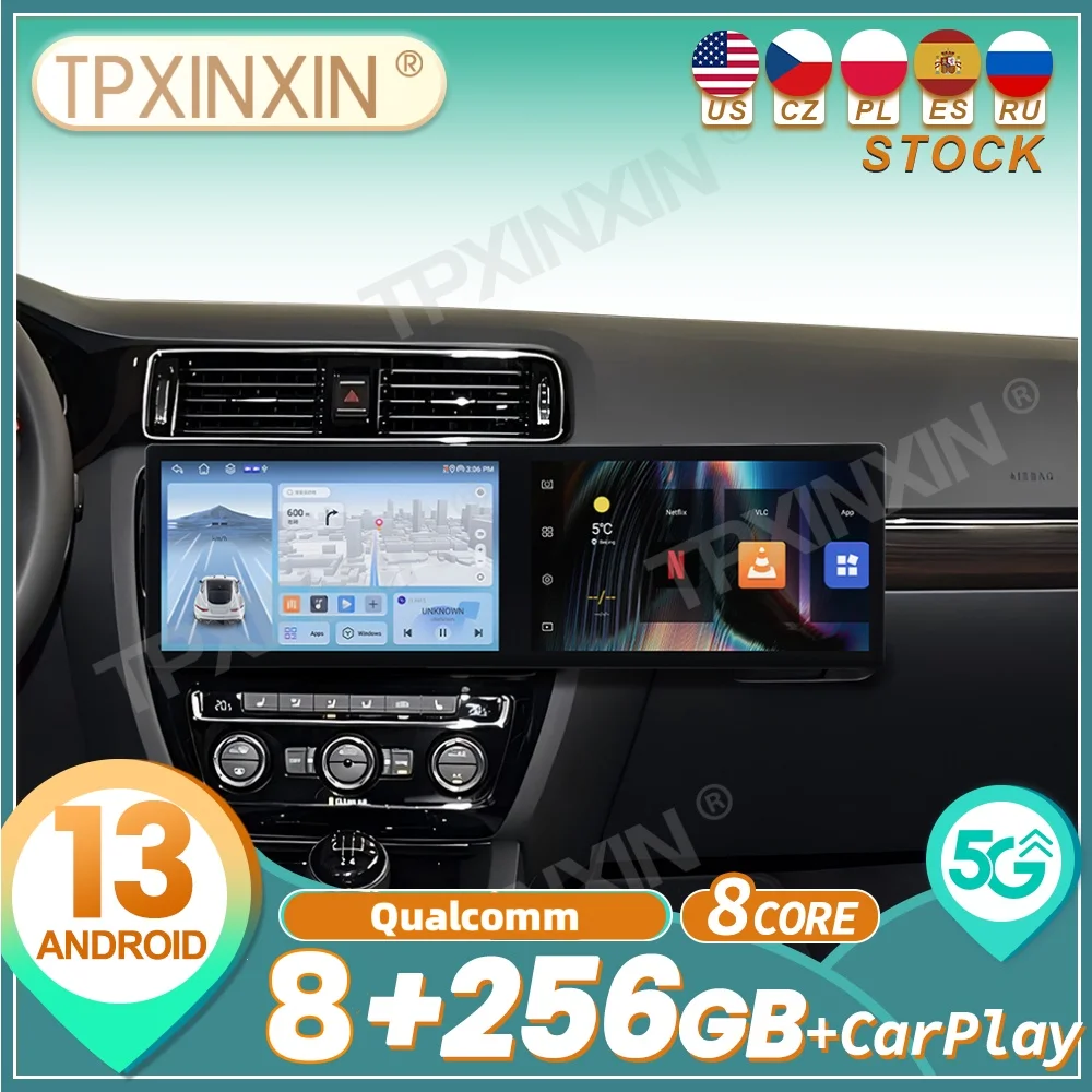 

For Volkswagen Sagitar 2011~2015 Qualcomm Android Carplay Dual Screen Car Radio Automotive Multimedia Player GPS Navi Head Unit