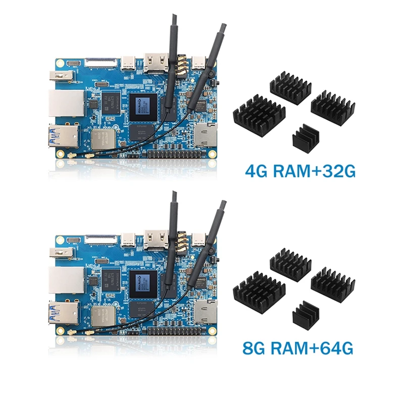 

For Orange Pi 5B EMMC Development Board 8 Core 64 Bit Processor Programming Motherboard With Heat Sink