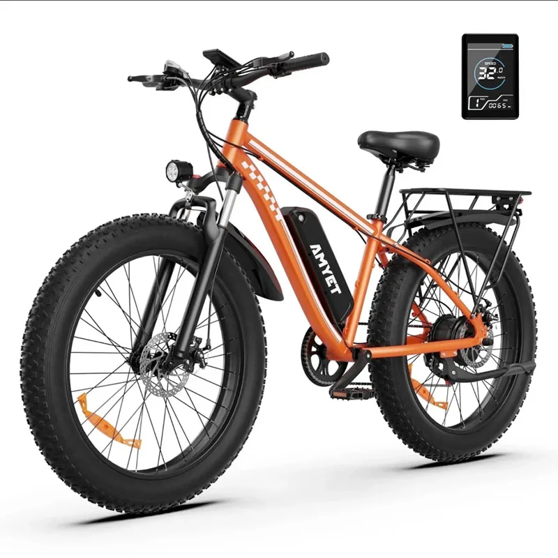Unisex Electric Bike EB26 1000W Motor 48V15AH Battery 26 Inch Fat Tire Mountain Electric Bicycle All Terrain Off-Road E-Bike