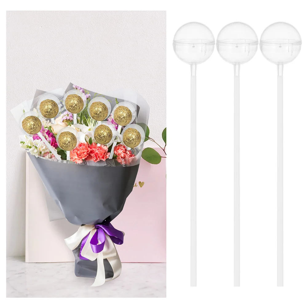 

50Pcs Transparent Chocolate Flower Holder Portable Size for Holiday Decorations Plastic Clear Chocolate Holder
