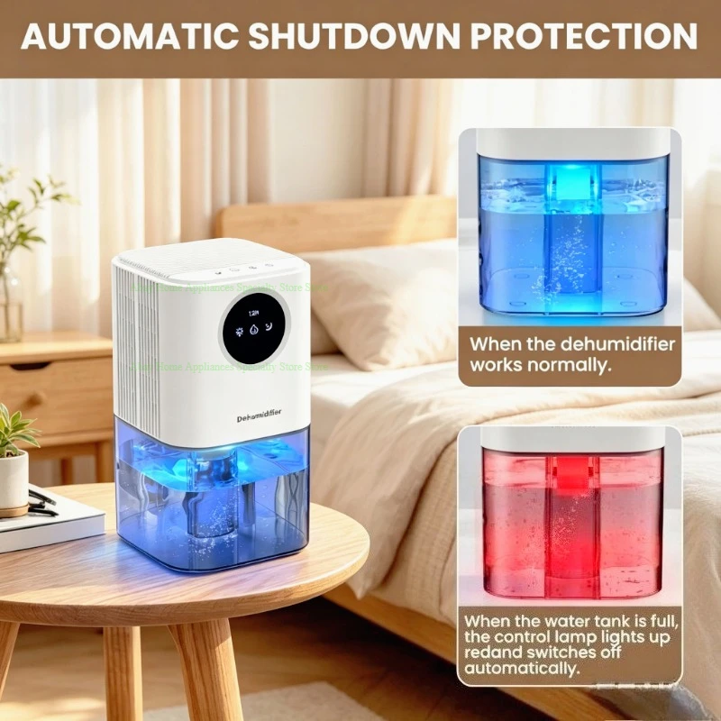 New Portable Dehumidifier With 35 Ounces Capacity, Silent Operation, With Romantic Colorful Lights, Timer Switch Night Light