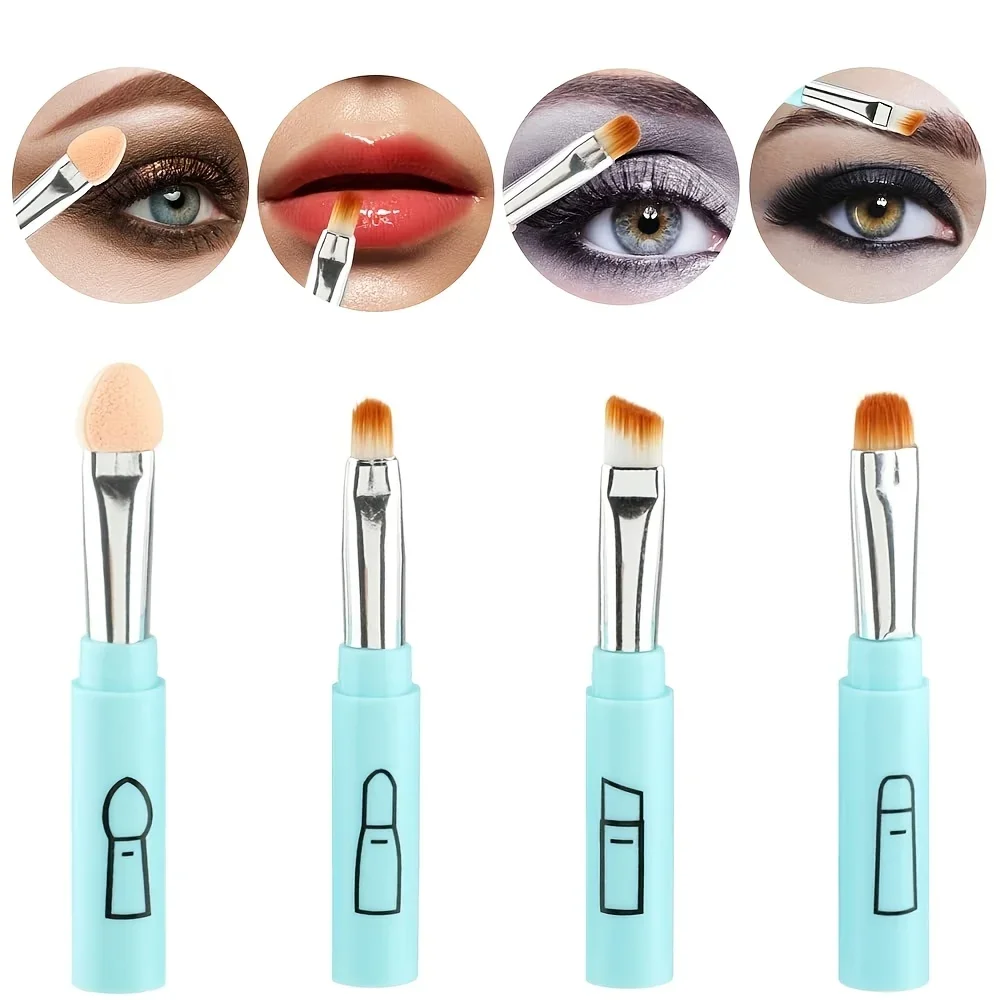 Women's 4-in-1 makeup brush Telescopic makeup brush Telescopic eye shadow brush 4-piece makeup brush eyebrow brush eye shadow st