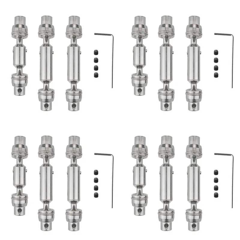 CYGJ-12Pcs Metal Drive Shaft CVD For WPL B16 B36 Q60 Q63 Q64 MN77 FY004 6WD 1/16 RC Car Upgrade Parts,4