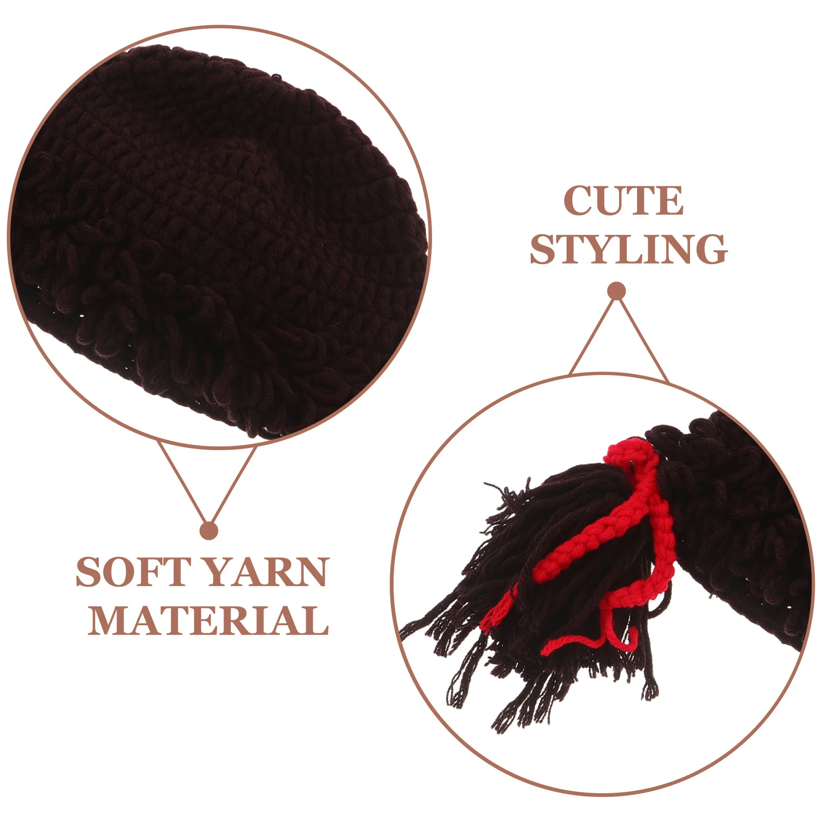 Säuglingsmütze für Neugeborene, weiches Garn, Strickmütze, kreatives Zöpfe-Design, lustige Foto-Requisite für Karneval, Halloween, Kostüm, Unisex