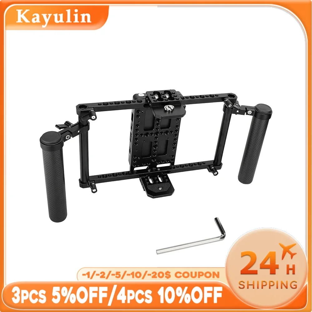 

SZRIG 7" & 5" Director's Monitor Cage Rig With Battery plate & Power Supply Splitter & Dual Carbon Fiber Handgrip For DSLR Camer