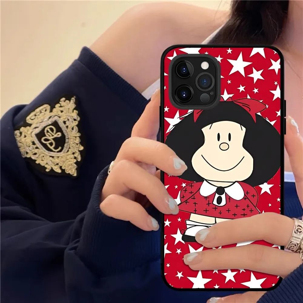 Mafalda Cartoon Phone Case Silicone Soft For Iphone 15 14 13 12 11 Pro Mini XS MAX 8 7 6 Plus X XS XR Cover