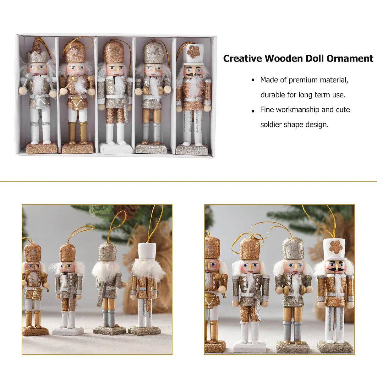 Nutcracker Ornaments Christmas Nutcrackers Kids Outdoor Toys Home Wooden Decor Father