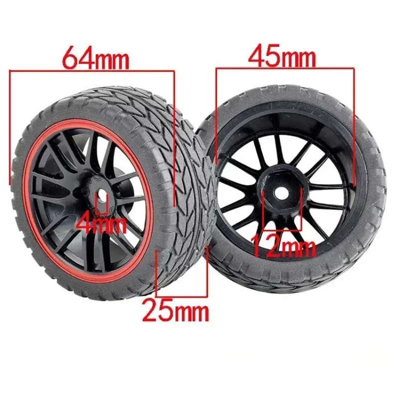 4 st 1/10 On-Road Autobanden 26*64 MM Plastic Velg Rubber Band voor HSP Tamiya HPI Kyosho Sakura 94122 94123 D3 D4 CS tt02 9068