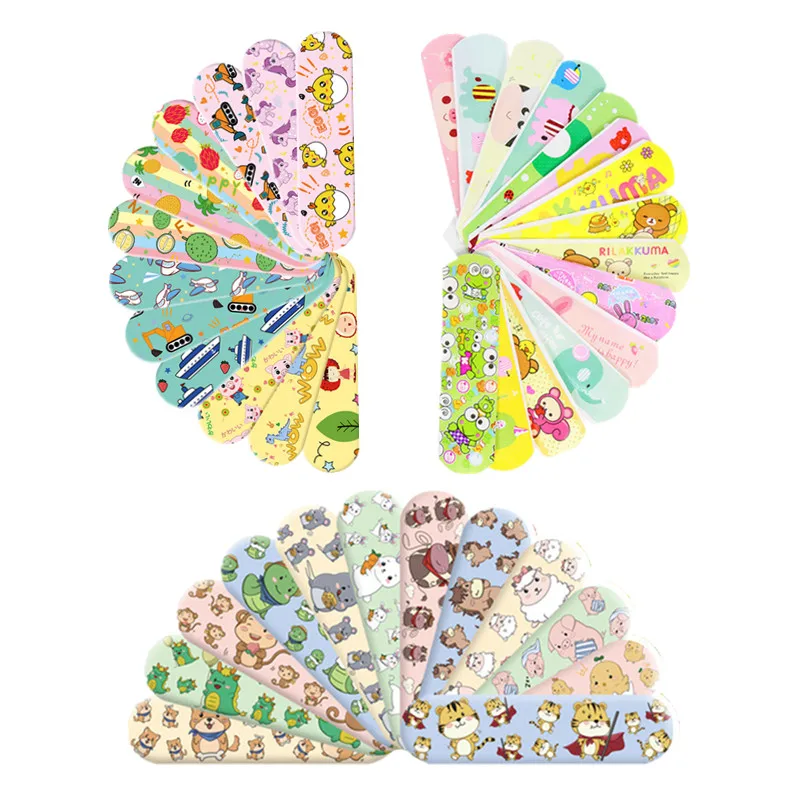 120pcs Cartoon Wound Patch Transparent Waterproof Band Aid for Children  Kids Hemostasis Adhesive Bandages Skin Plaster Patches