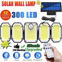 5 Heads Solar 300 LED Light Outdoor Motion Sensor Waterproof Wide-angle Illumination Wall Lamp Garden Courtyard Street Lights