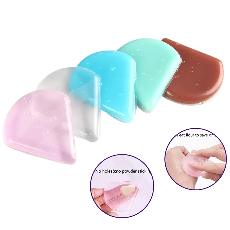 1 Stuks Driehoek Zachte Siliconen Gel Poederdons Spons Voor Cosmetische Gezicht Foundation BB Cream Geen Poeder Eten Poeder Makeup Tools