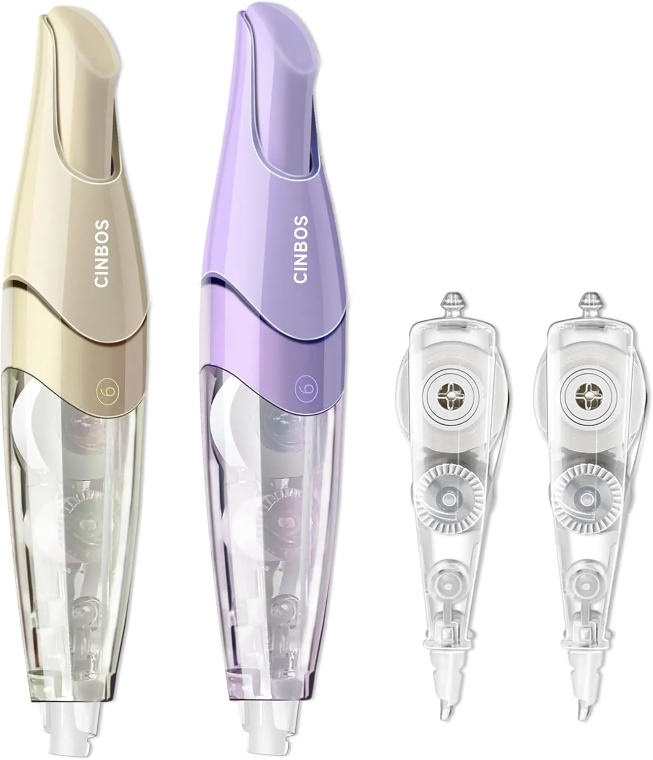 

Многоразовая выдвижная корректирующая лента с дополнительными сменными блоками, гладкий белый дизайн для офисного использования, набор из 4 штук