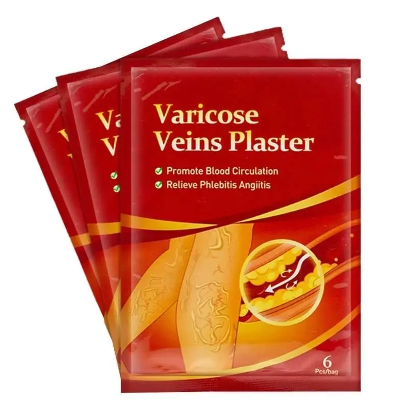 

KanyeHB 6PCS Varicose Veins Patches Leg Vasculitis Phlebitis Spider Anti-swelling Angiitis Removal Chinese Medical Plasters