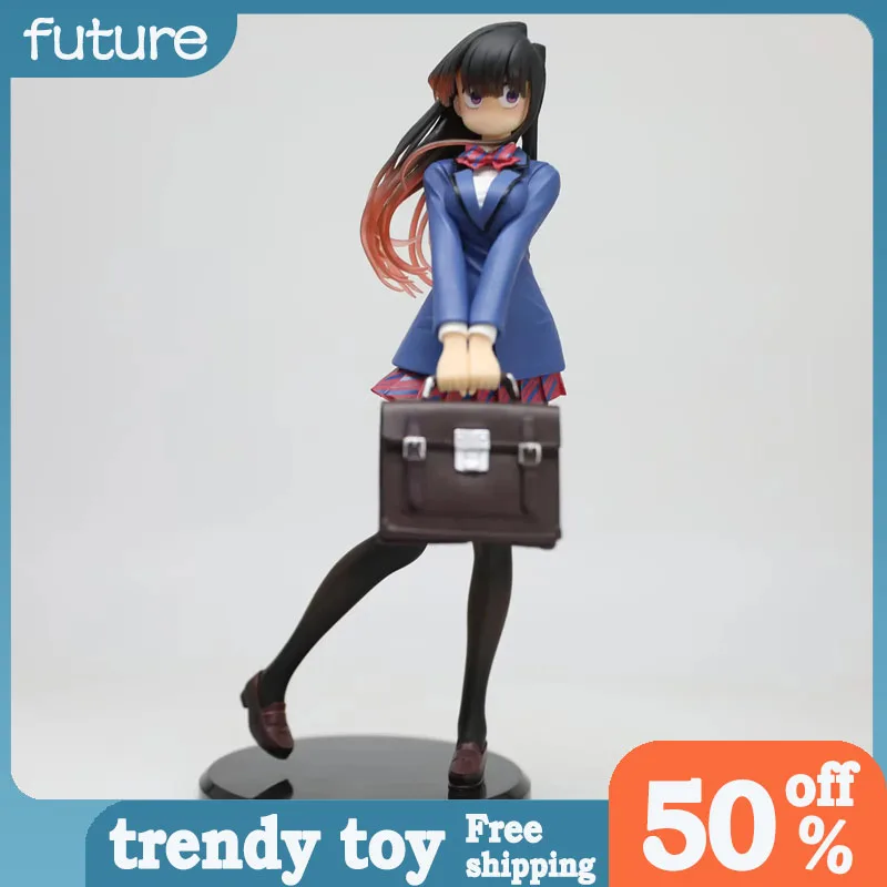 

25 см красивая фигурка девушки Komi Shouko, милая школьная форма, аниме, Коллекционная модель, украшения для рабочего стола, праздничные подарки, детские игрушки