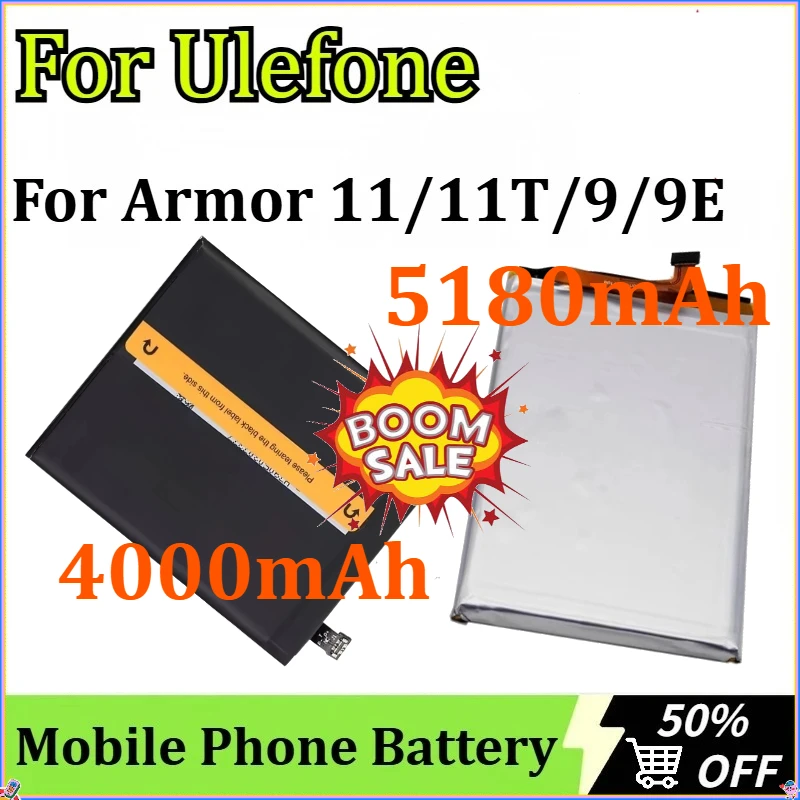 

For Ulefone Armor 11/11T/9/9E Newly Upgraded New Battery Mobile Phone with Built-in Universal Battery 4000mAh/5180mAh
